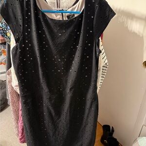 Worthington Black Eyelet Mini Dress